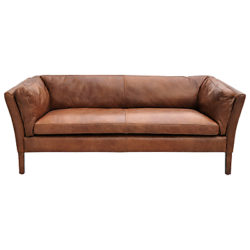 Halo Groucho Medium Aniline Leather Sofa Old Saddle Walnut